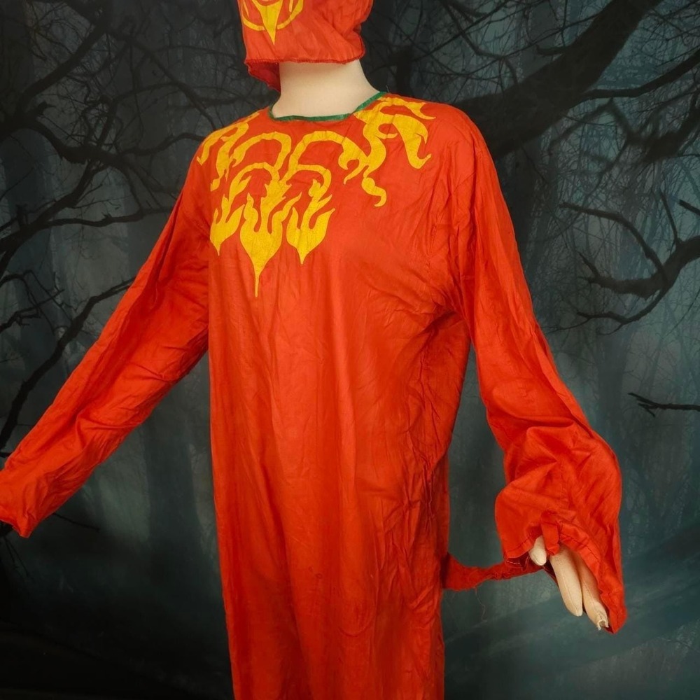 Vintage 1940s‎ Men's Costume Red Devil Flames Horns & Tail w/ Mask Halloween - Picture 4 of 8